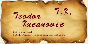 Teodor Kucanović vizit kartica